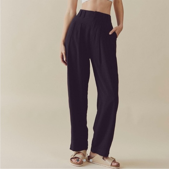 Free People Pants - Free People Linen Blend Black Pants Size 4